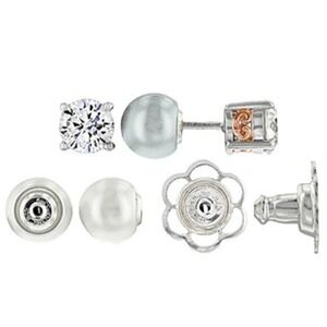 Round 3.87 Diamond Simulant Stud Multi Gem Hypoallergic Stud Earring